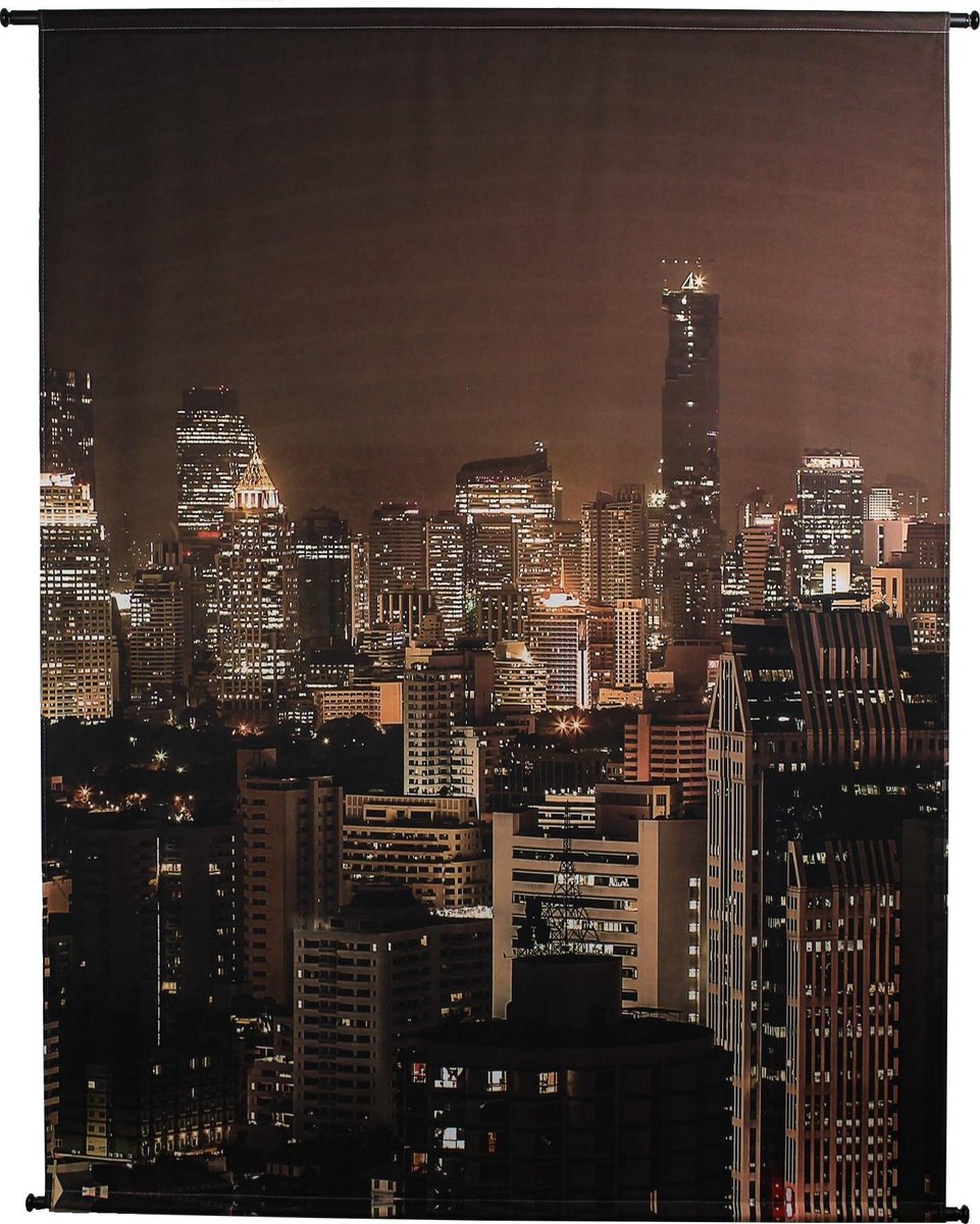 HD Collection Wandbehang Skyline braun 3x170x140cm