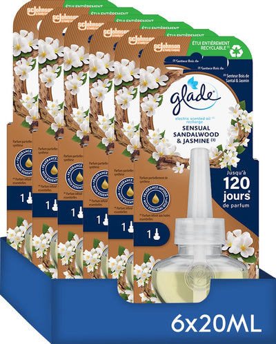 Elektrisches Duftöl von Glade, Nachfüllpackung für sinnliches Sandelholz und Jasmin