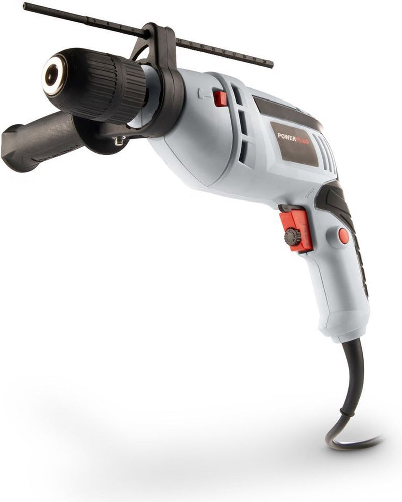 Powerplus Elektro-Schlagbohrmaschine POWC10200 – 2 in 1: Bohrmaschinen und Schlagbohrmaschinen, 600-W-Bohrmaschine, Links- und Rechtsschrauber