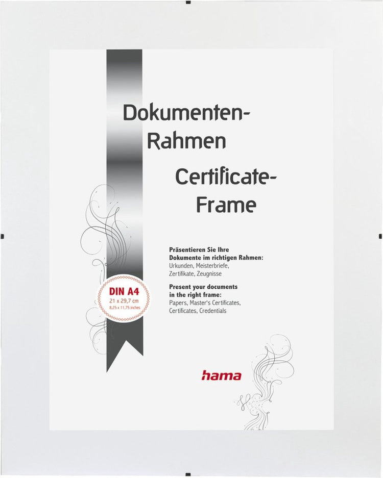 Hama Bilderrahmen – Rahmenclip – 21 x 29,7 cm – Antireflex