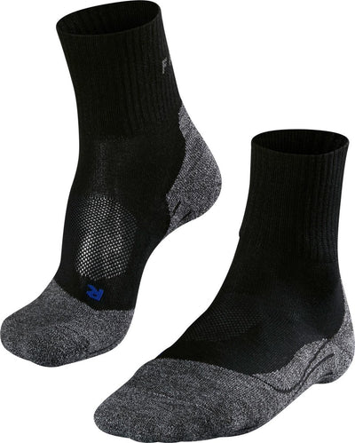Falke TK2 Cool Short Anti-Blister Wandersocken aus dickem Lyocell-Funktionsmaterial Herren Schwarz - Größe 46-48