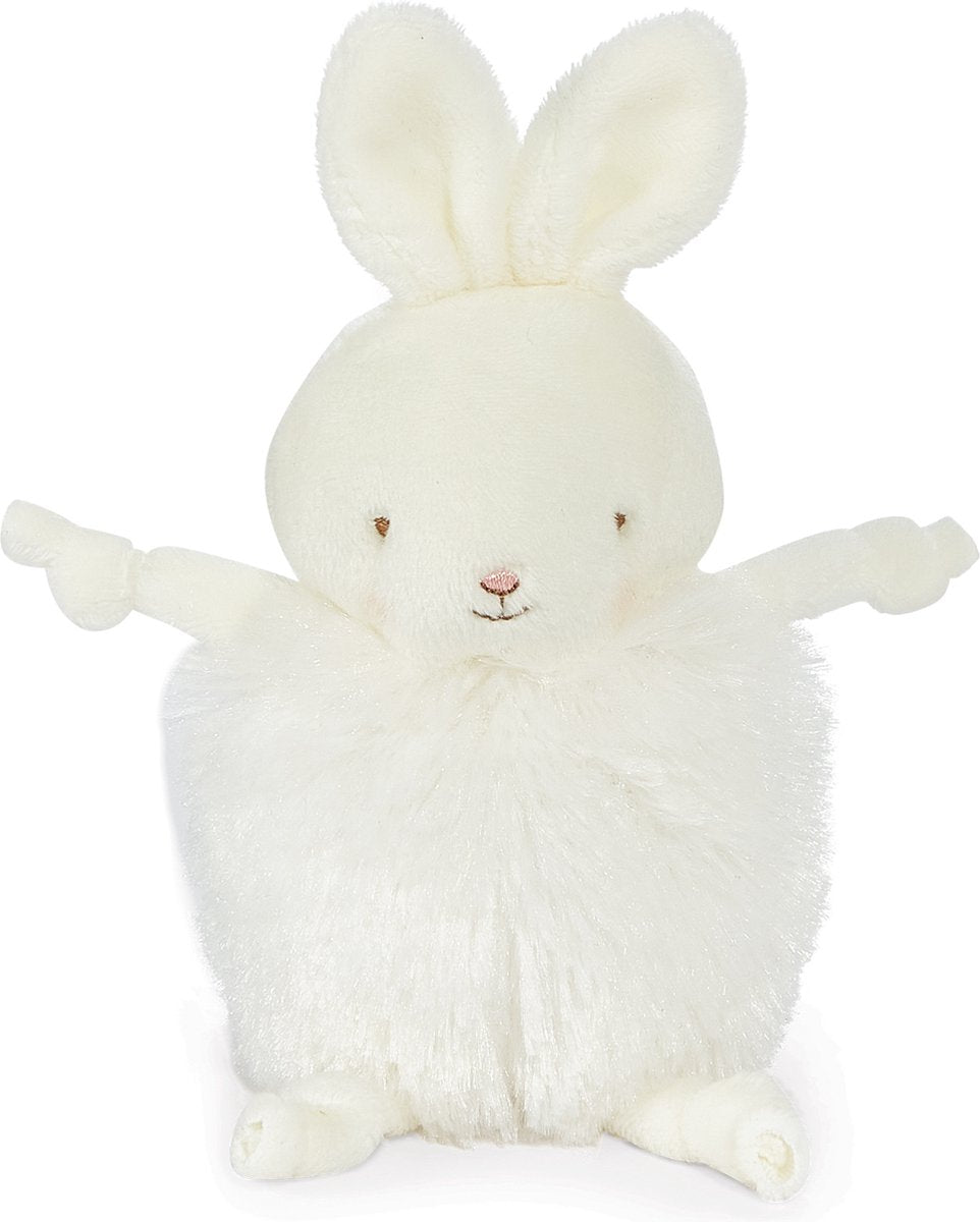 Bunnies by the Bay Roly Poly Bun Bun Kuscheltier – Stofftier – gestickte Details – Kaninchen – 13 cm – weiß