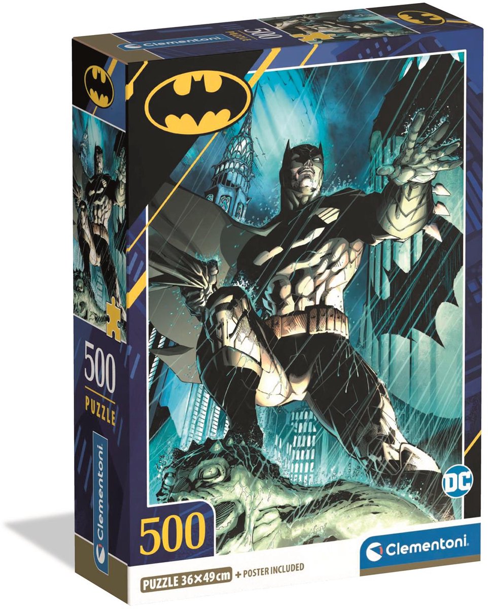 Clementoni – Puzzle – 500 Teile – Batman-Kompaktbox – Puzzle für Kinder und Erwachsene