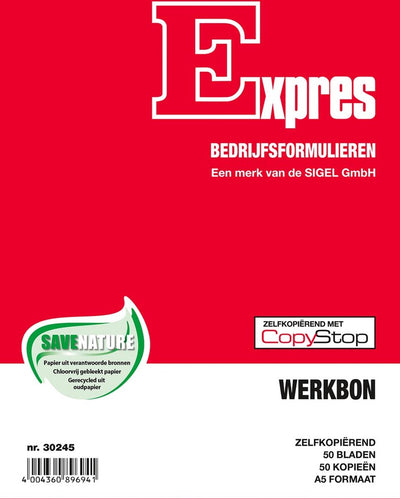 Sigel Express Firmenformulare Arbeitsauftragsblock, A5, 2x50 Blatt (verschrumpft auf 5 Stück)