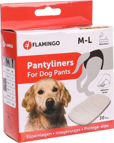 Flamingo Slipeinlage Hund – Hundewärmehose – Tyna White M – 30 Stück – für Inkontinenz bei Hitze