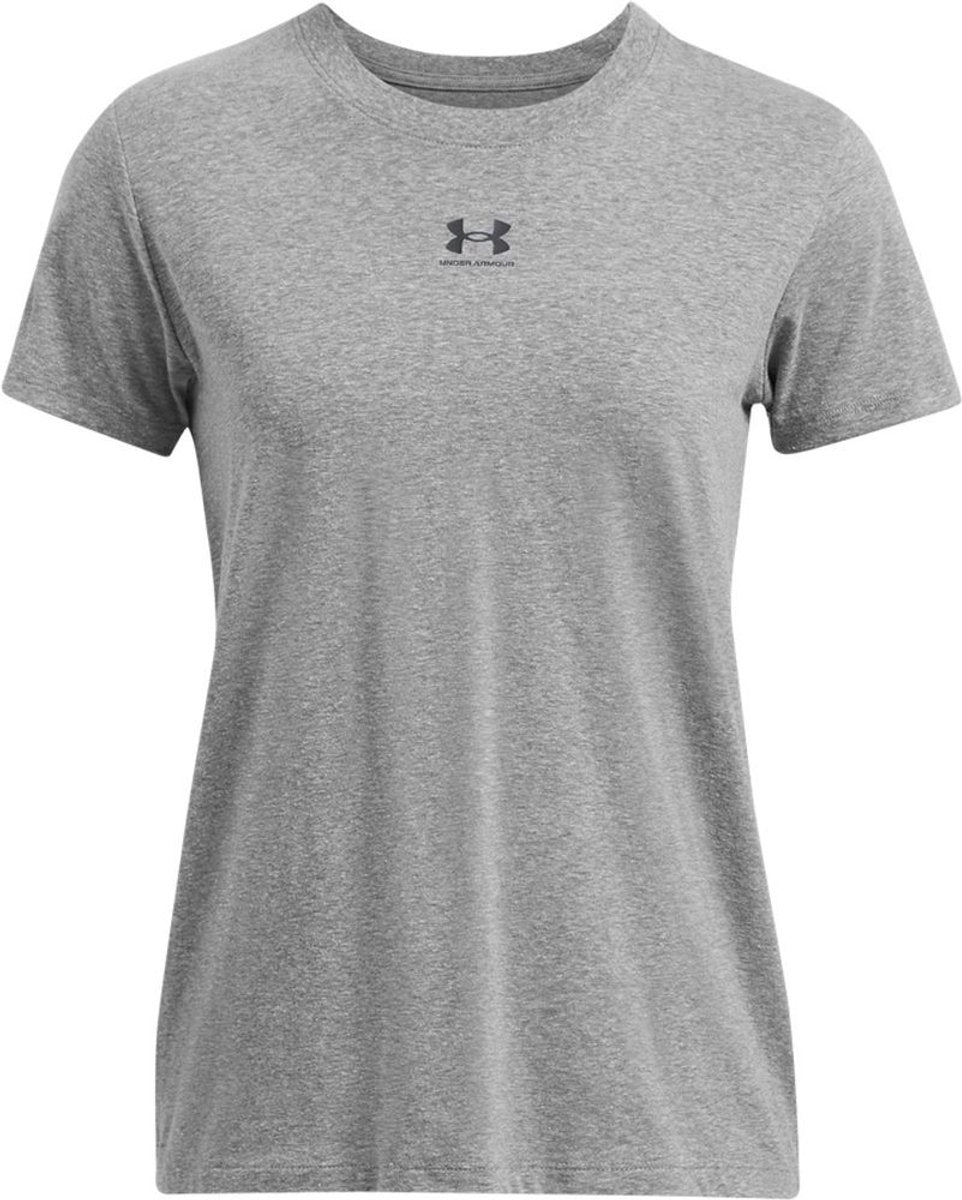 Under Armour UA Rival Core SS-Gry Damen-Sportshirt – Castle Rock – Schwarz