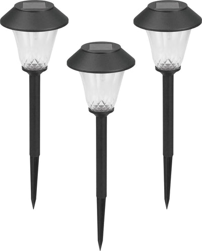 Luxform - st. Tropez – Gartenlampen 3 Stück – Solar – 5 Lumen – Schwarz – angetrieben durch Solarenergie