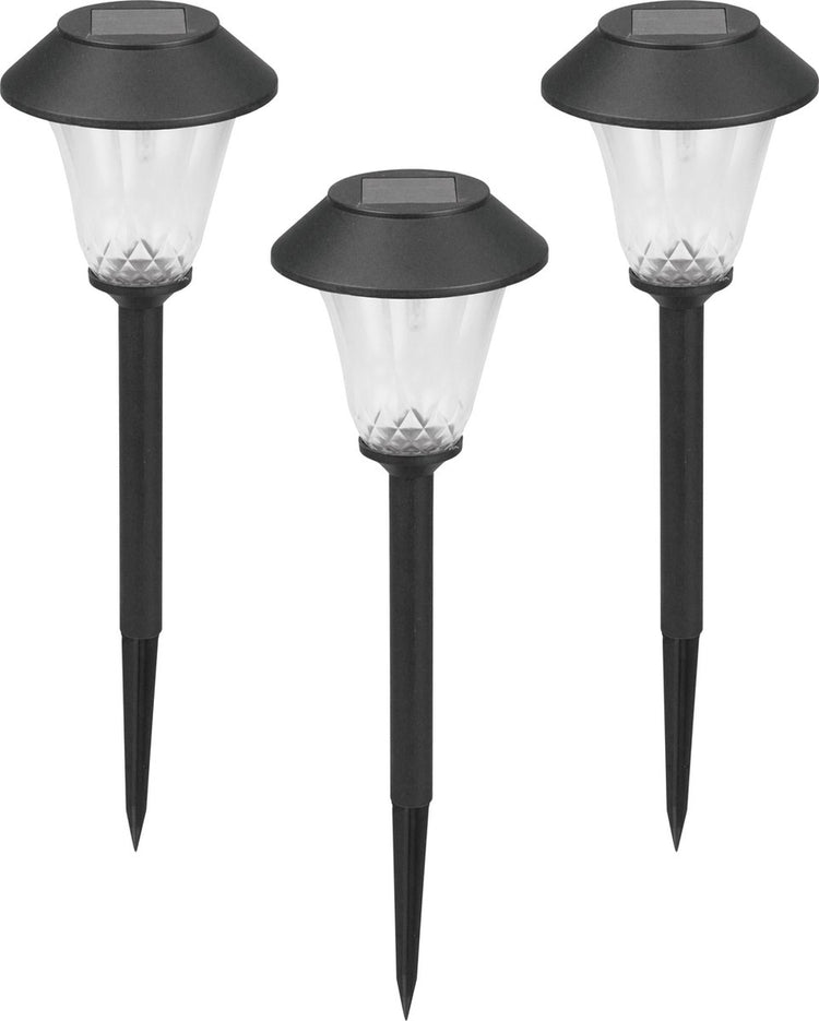 Luxform - st. Tropez – Gartenlampen 3 Stück – Solar – 5 Lumen – Schwarz – angetrieben durch Solarenergie
