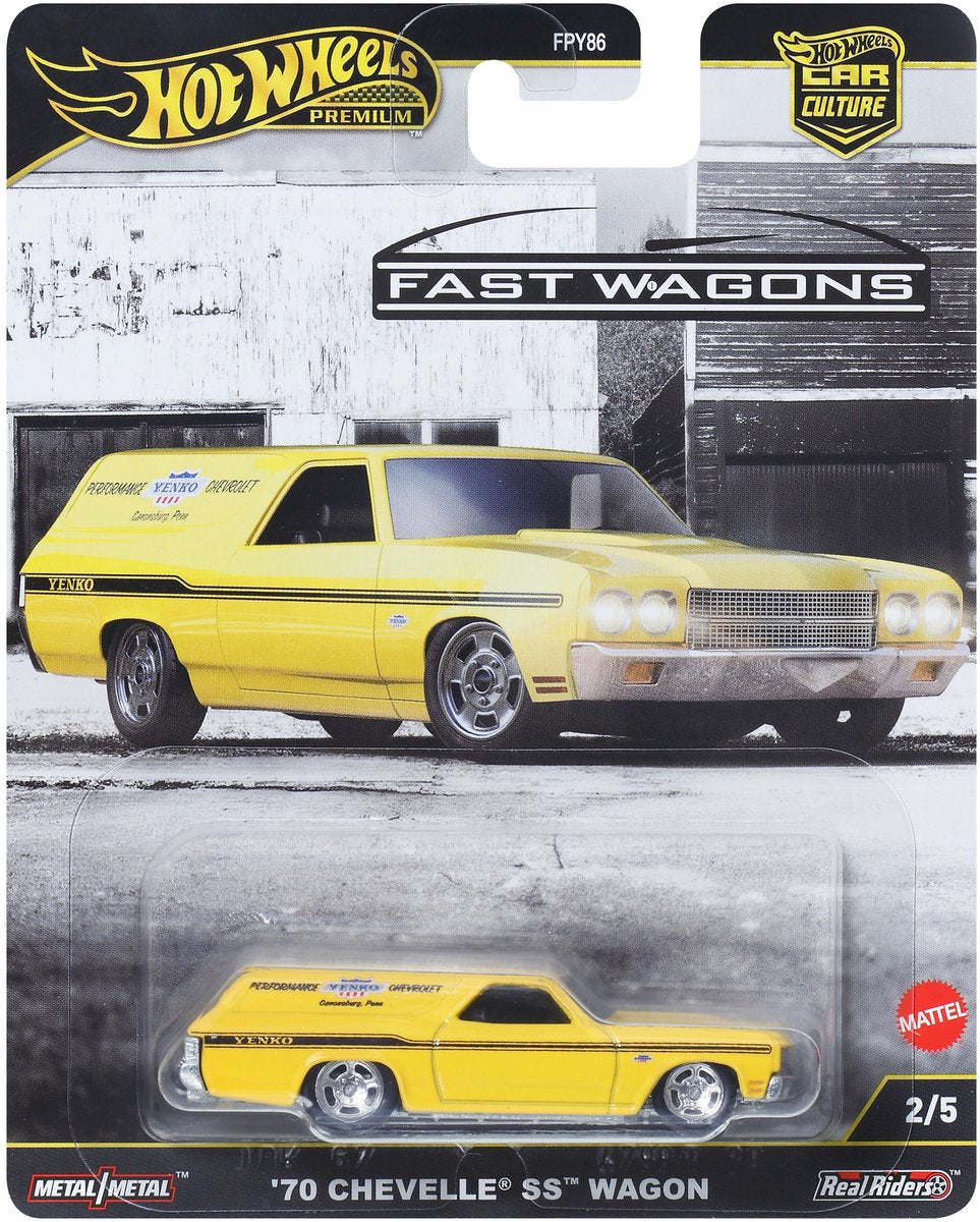 Hot Wheels 70 Chevelle SS Wagon, Auto, 3 Jahre, Metall, gelb