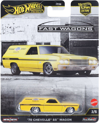 Hot Wheels 70 Chevelle SS Wagon, Auto, 3 Jahre, Metall, gelb