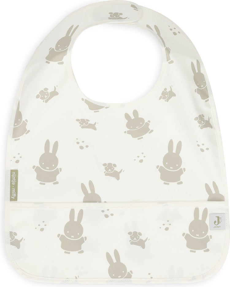 Jollein x Miffy Lätzchen wasserdicht Miffy Snuffy – Olivgrün – 2 Stück