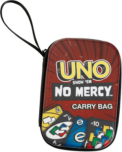 Klein Toys Uno-Tragetasche „Show them no mercy“ – Uno-Karten nicht im Lieferumfang enthalten – rot gelb