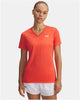 Under Armour Tech SSV – Solid-Red Damen-Sportshirt – Venom Red – Weiß