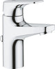 Grohe Bauflow Waschtischarmatur S – niedrige Mischbatterie mit Ablaufgarnitur – Öko – Chrom