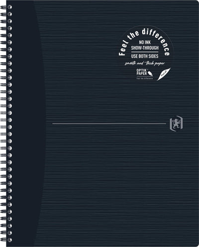 Nachhaltiges Notizbuch von Oxford Origin, A4+, kariert, 5 mm, 70 Blatt, 90 g, Schwarz