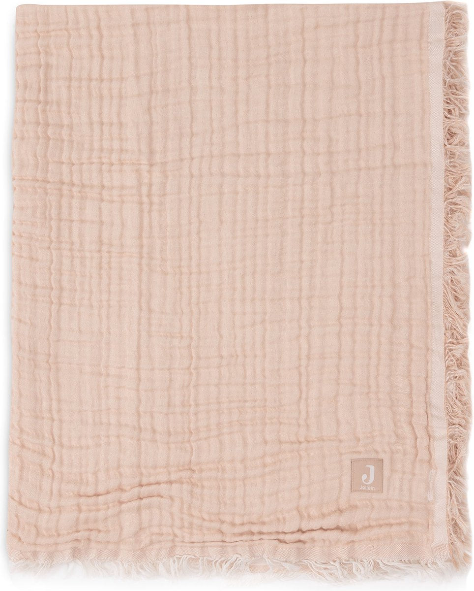 Jollein Babybettdecke – 75 x 100 cm – Fransen – Mondstein-Elfenbein – Gots