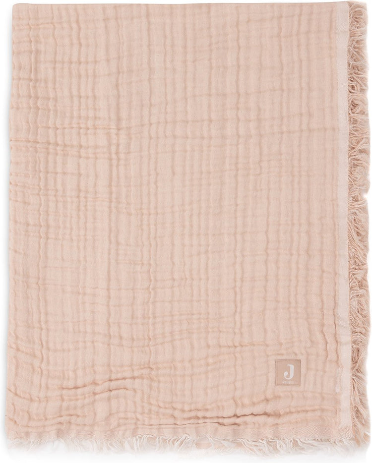 Jollein Babybettdecke – 75 x 100 cm – Fransen – Mondstein-Elfenbein – Gots