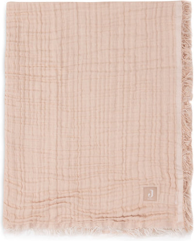 Jollein Babydecke für Kinderbett – 120 x 120 cm – Fransen – Mondstein-Elfenbein – Gots