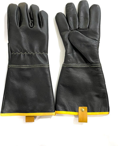 Yakiniku Grill-Luxushandschuhe – echtes Leder – hitzebeständig bis 200 °C – Kevlar-Futter – 2 Stück – Grillzubehör