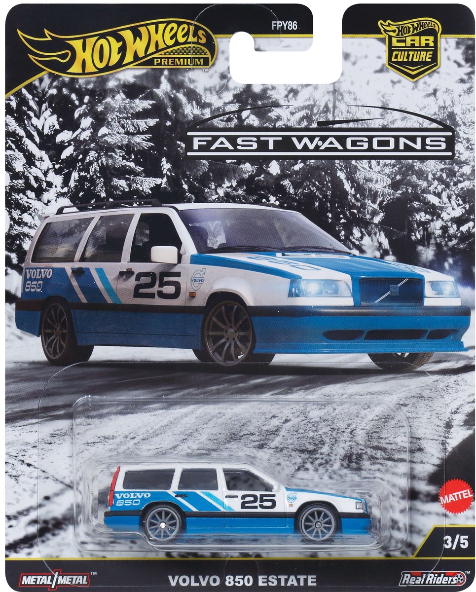 Hot Wheels Volvo 850 Kombi, Auto, 3 Jahre, Metall, Kunststoff, Blau, Weiß