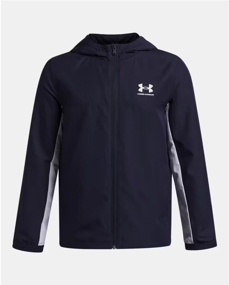 Under Armour Jungen-Sportshirt „UA B Rival WVN Jacket-Blu“ – Midnight Navy – Weiß