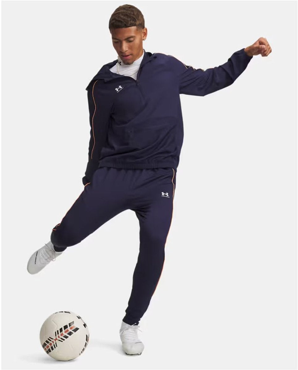 Under Armour UA Rival Knit Track Suit – grauer Jungen-Trainingsanzug – Pechgrau – Schwarz