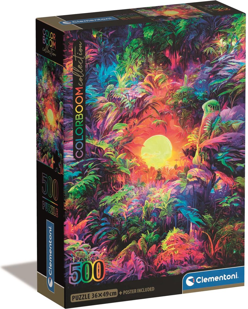 Clementoni – Puzzle – 500 Teile – psychedelischer Dschungel-Sonnenaufgang – Puzzle für Erwachsene – hochwertige Sammlung