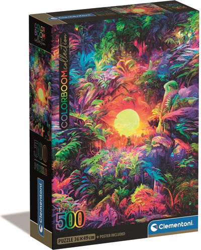 Clementoni – Puzzle – 500 Teile – psychedelischer Dschungel-Sonnenaufgang – Puzzle für Erwachsene – hochwertige Sammlung