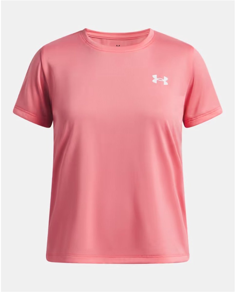 Under Armour UA Tech SSC-PNK Mädchen-Sportshirt – bittersüßes Rosa – Weiß