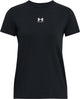 Under Armour UA Rival Core SS-BLK Damen-Sportshirt – Schwarz – Weiß