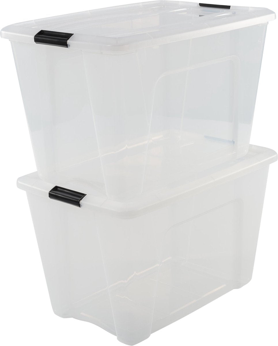 Iris Topbox-Aufbewahrungsbox – 60 l – Kunststoff – transparent – 2er-Set