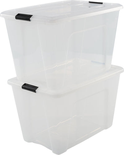 Iris Topbox-Aufbewahrungsbox – 60 l – Kunststoff – transparent – 2er-Set