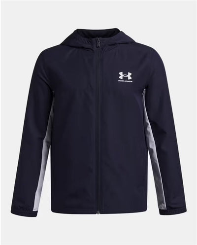 Under Armour Jungen-Sportshirt „UA B Rival WVN Jacket-Blu“ – Midnight Navy – Weiß