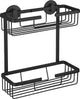 Differnz-Drahtkorb – 2-lagiges Rechteck – ohne Bohren – Aluminium – 25 x 12 x 30 cm – schwarz