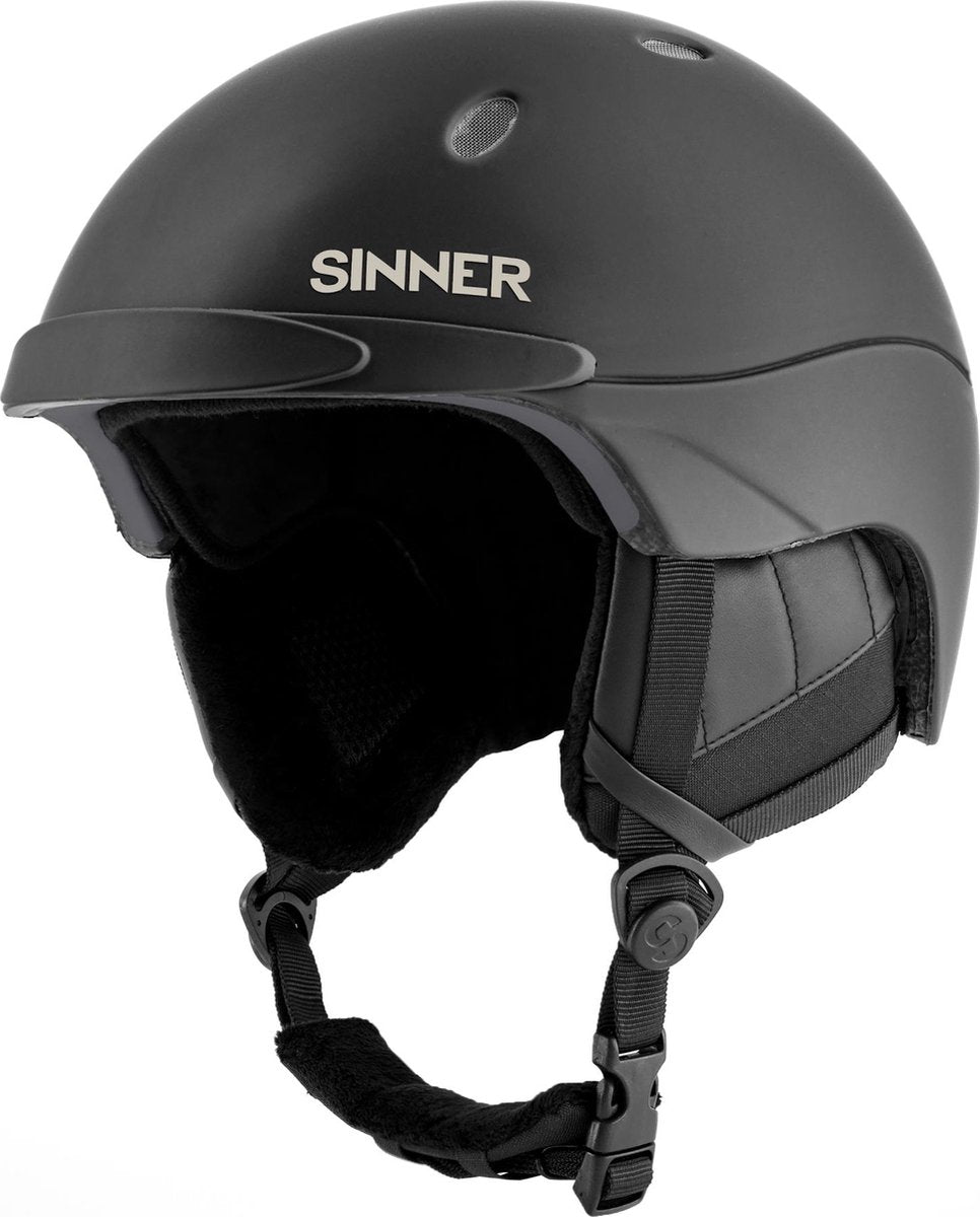 Sinner Titan Unisex-Skihelm – Mattschwarz – Größe L, 59–62 cm