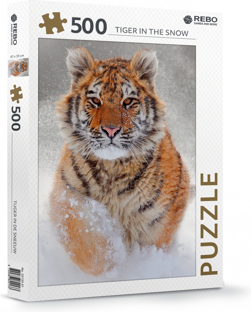 Rebo Productions Puzzle Tiger im Schnee 500 Teile