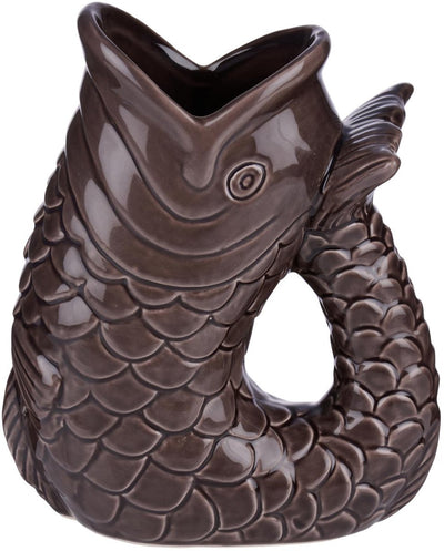 Arti casa Dekovase Fischform – dunkelbraune Vase zur Innendekoration – einzigartige Vase für Blumen oder Wohnaccessoire – 13,2 x 8 x 16,8 cm