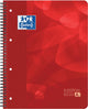 Oxford-Schulprojektbuch – A4+ – Raute 5 mm – 4 Löcher – 120 Seiten – Rot