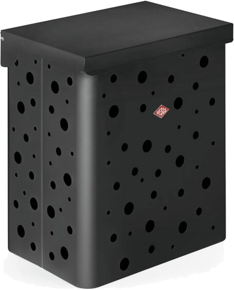 Wesco Wäschekorb Duo 1 mit Einsatz | 64 Liter | Duo-Wäschebox (2x32 Liter) | Metall - Graphit matt | Wäschekorb