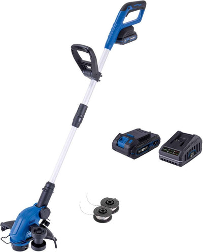 Scheppach Akku-Rasentrimmer c-lt300-x – 20 V – Schnittbreite: 300 mm – inklusive 2 Drahtspulen, 2,0 Ah Akku-Ladegerät