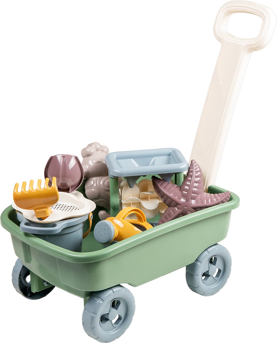Cavallino Bollerwagen mit Sandspielzeug – inklusive Gießkanne und Schaufel