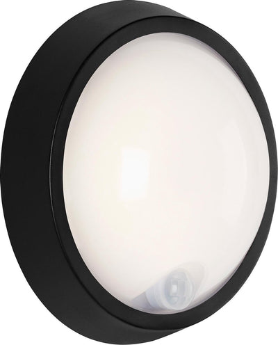 Briloner Helsinki - Außenbeleuchtung - LED-Wandleuchte - mit Bewegungssensor - 12 W - IP44 - ø17 cm - Schwarz