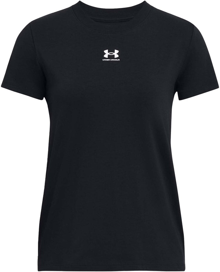 Under Armour UA Rival Core SS-BLK Damen-Sportshirt – Schwarz – Weiß