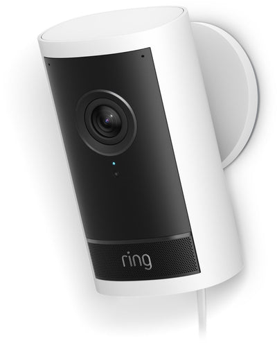 Ring Outdoor-Kamera Pro mit Steckeradapter (neueste Generation) – Weiß – 4K-Video
