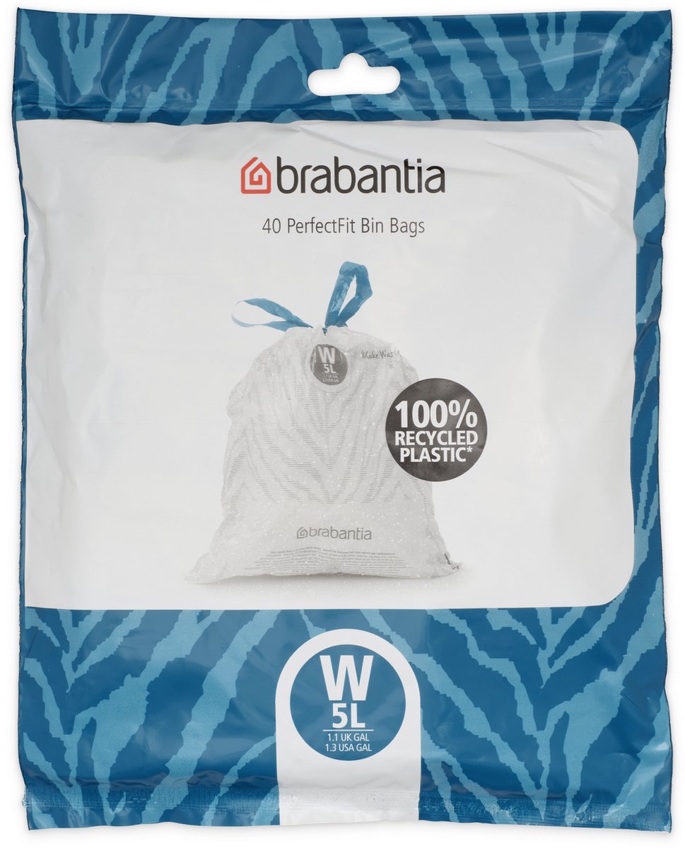 Brabantia Perfectfit Müllsäcke – 5 l – Code W – 40 Stück