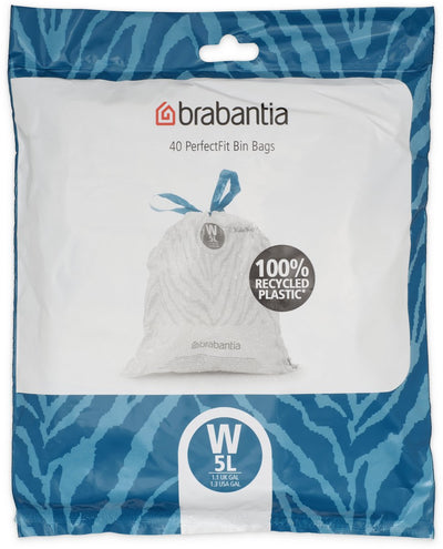 Brabantia Perfectfit Müllsäcke – 5 l – Code W – 40 Stück