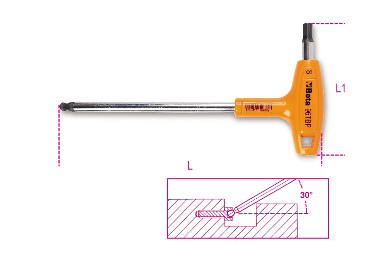 Beta Stift Key 96 TBP mit Kugelkopf und 2,5 mm.