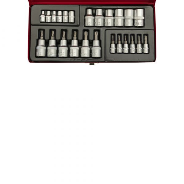 Stecknuss+Bitsatz 25-tlg. 1 4 +1 2 TORX