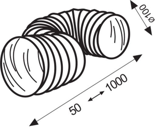 Schlauch flexibler PVC Weiß 100 mm 1 Meter