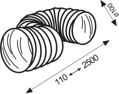Schlauch flexibles PVC weiß 100 mm 2,5 Meter
